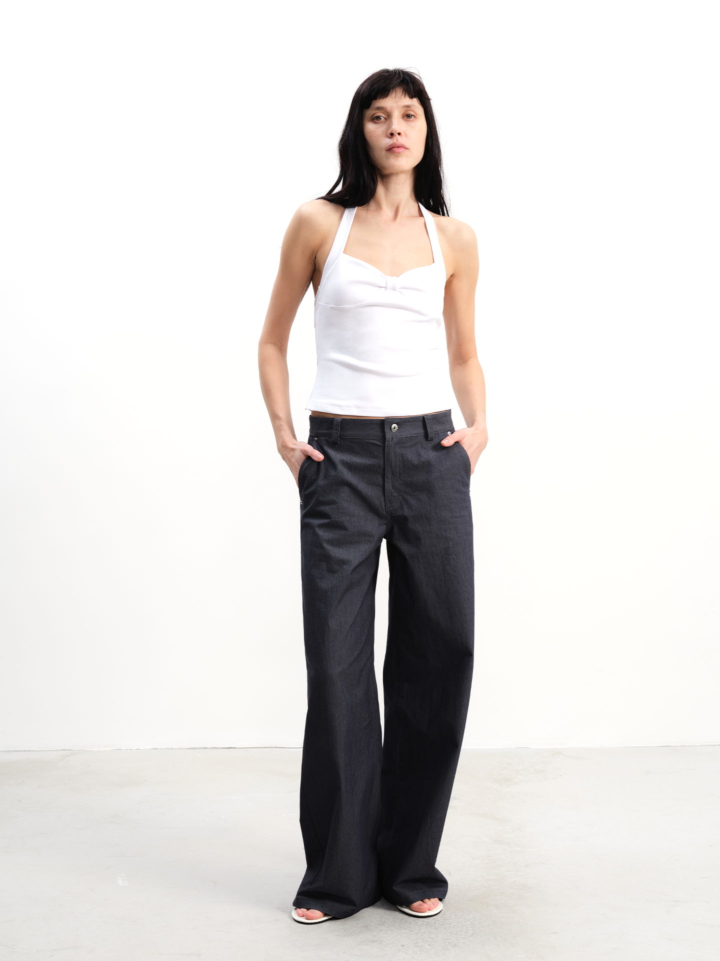 JCAESAR WOMEN Grey-Blue Utility Cargo Trousers - jcaesarclo
