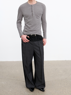 JCAESAR  Five-Snap Henley Long Sleeve