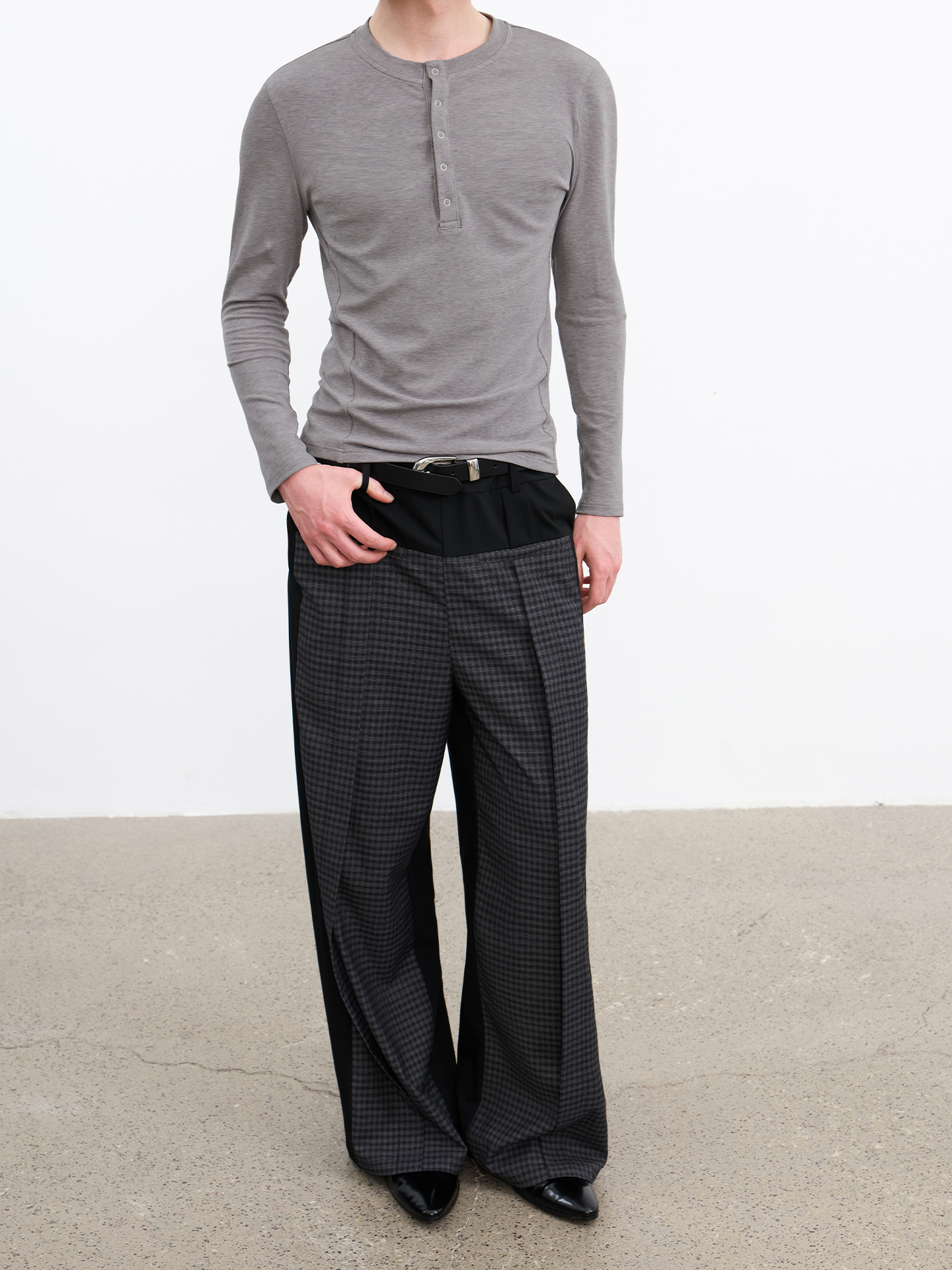 JCAESAR  Five-Snap Henley Long Sleeve