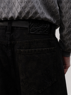 Jcaesar Vintage washed black mud-dyed banana pants - jcaesarclo