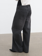 JCAESAR Dark‑stripe grey‑mist washed denim jeans