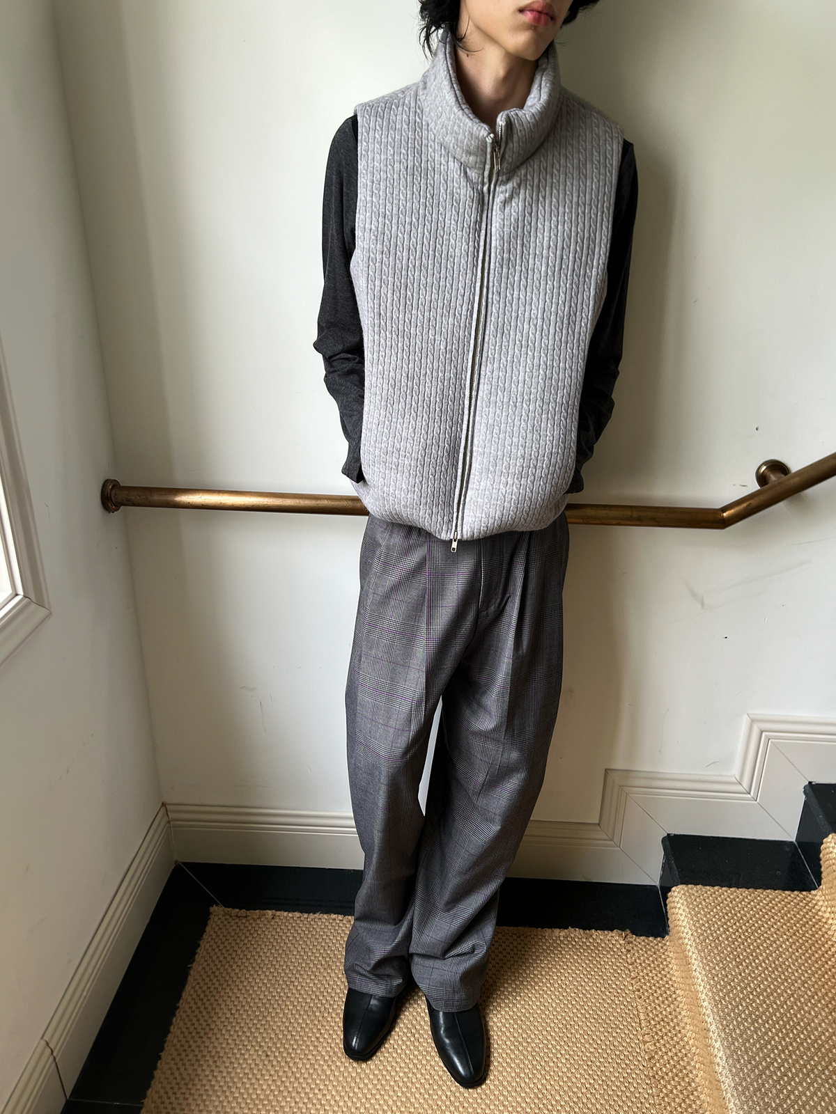 JCAESAR Cable-Knit Down Vest