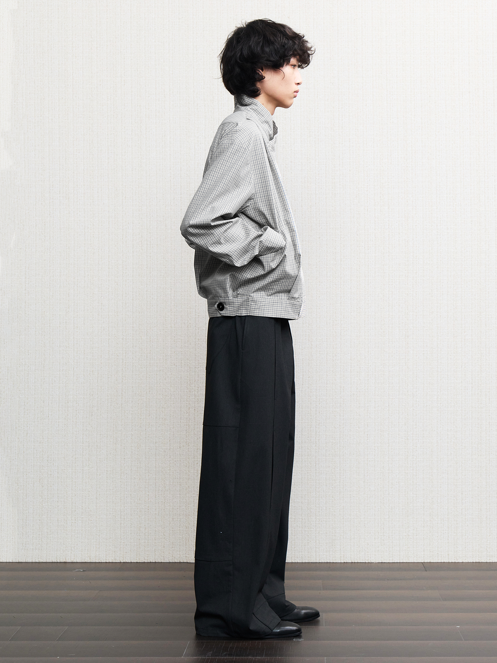 JCAESAR  Fence-Mesh Panel Long Pants