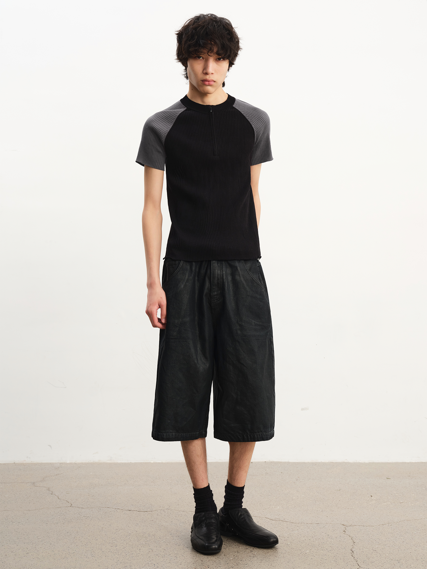 JCAEASAR Half-zip raglan sports tee