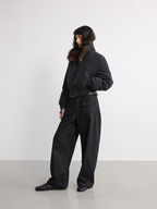 JCAESAR WOMEN Black Jeans With A Front Flap And A Curved Knife Brushed Finish - jcaesarclo