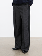 JCAESAR Plaid Matrix Color-Block Straight-Leg Pants