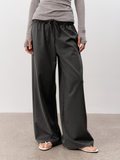 JCAESAR WOMEN Frayed Drawstring Dress Pants - jcaesarclo