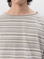 JCAESAR Gray And White Striped Rolled-up Long Sleeve Shirt - jcaesarclo