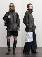 JCAESAR WOMEN Urban rain‑night waxed trench coat
