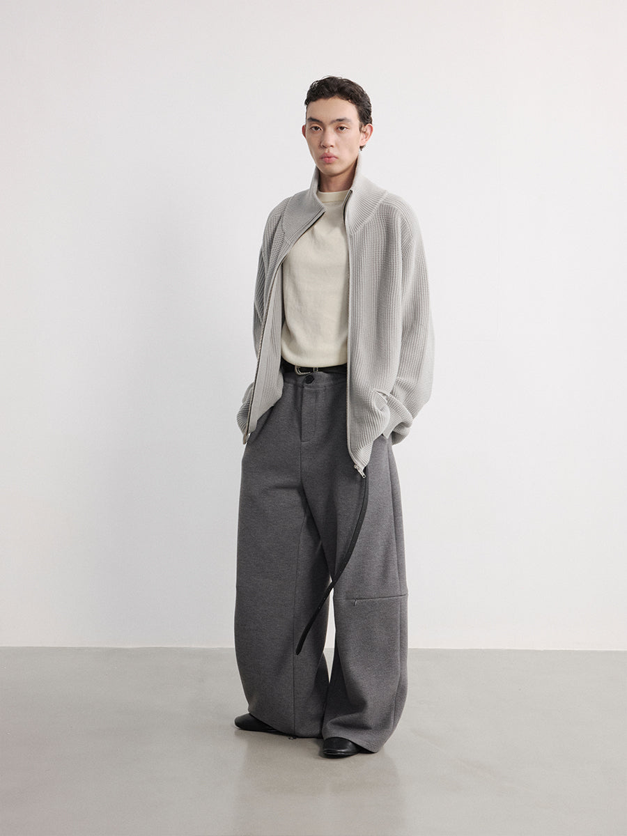 JCAESAR Silhouette High-Neck Zipper Sweater - jcaesarclo