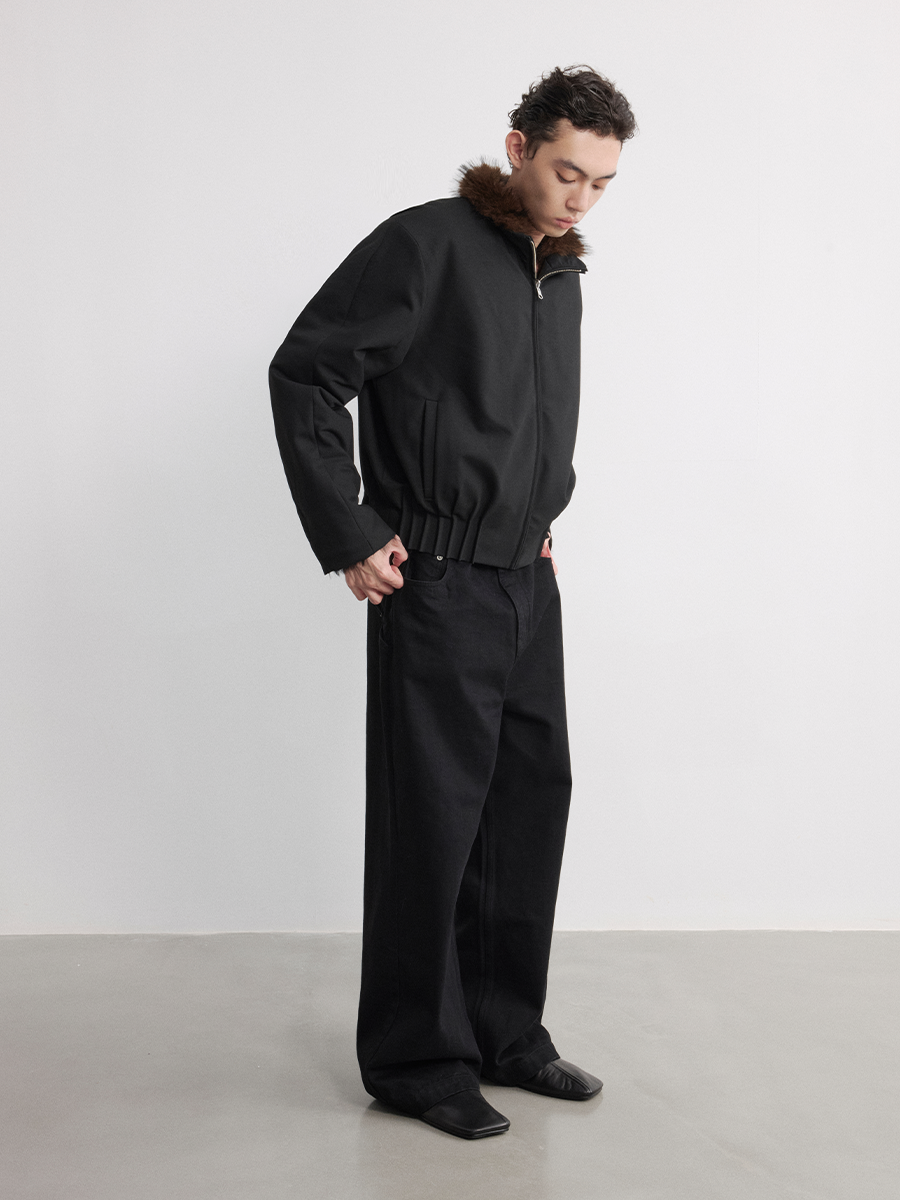 JCAESAR Straight Back Pocket Black Jeans - jcaesarclo