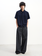 JCAESAR Striped Pleated Tie-Waist Trousers - jcaesarclo