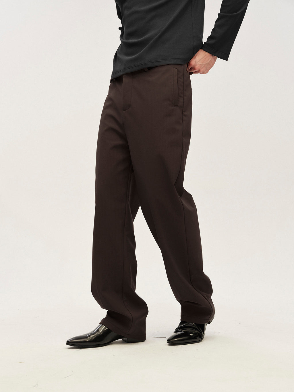 JCAESAR Fleece-Lined Dress Pants, Cuffed Waistbandless