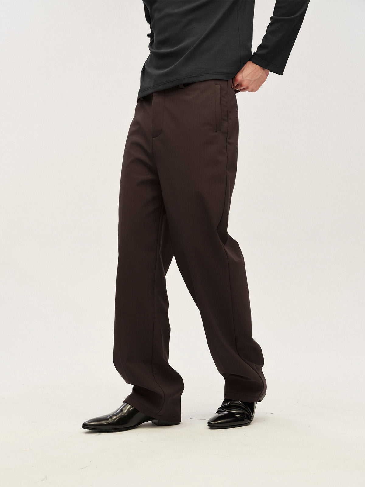 JCAESAR Fleece-Lined Dress Pants, Cuffed Waistbandless