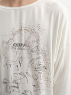 JCAESAR Piano‑Score Print Long‑Sleeve Tee - jcaesarclo