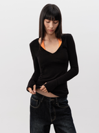 JCAESAR WOMEN  V-neck Basic Top - jcaesarclo