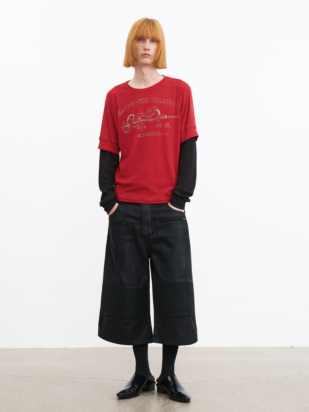 JCAESAR Flow Faux Two-Piece Graphic Long Sleeve