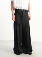 JCAESAR Pleated‑Pocket Wide‑Leg Trousers - jcaesarclo