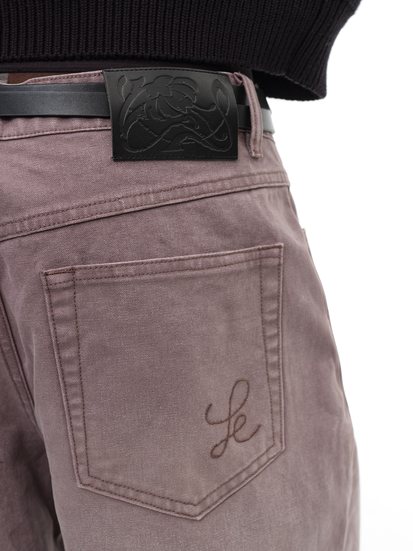 JCAESAR Gray-Purple Washed Wide-Leg Jeans - jcaesarclo