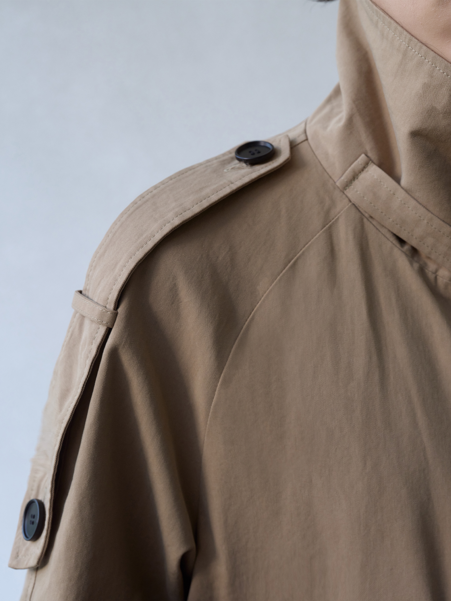 JCAESAR Belted Trench Coat with Shoulder Epaulets - jcaesarclo