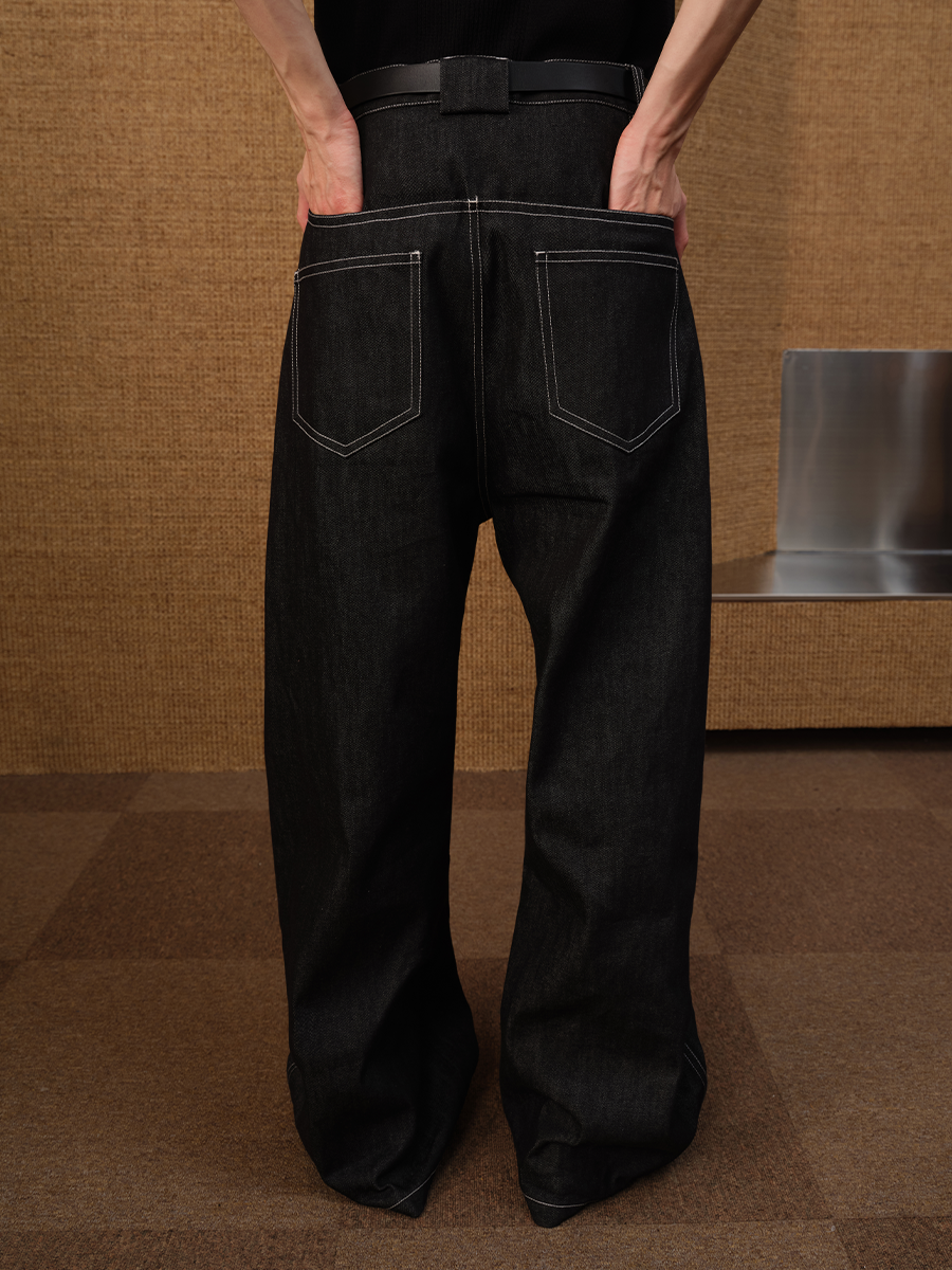 Jcaesar Diagonal Placket Raw Denim Banana - jcaesarclo
