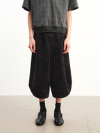 JCAEASAR Layered velvet asymmetric cropped pants