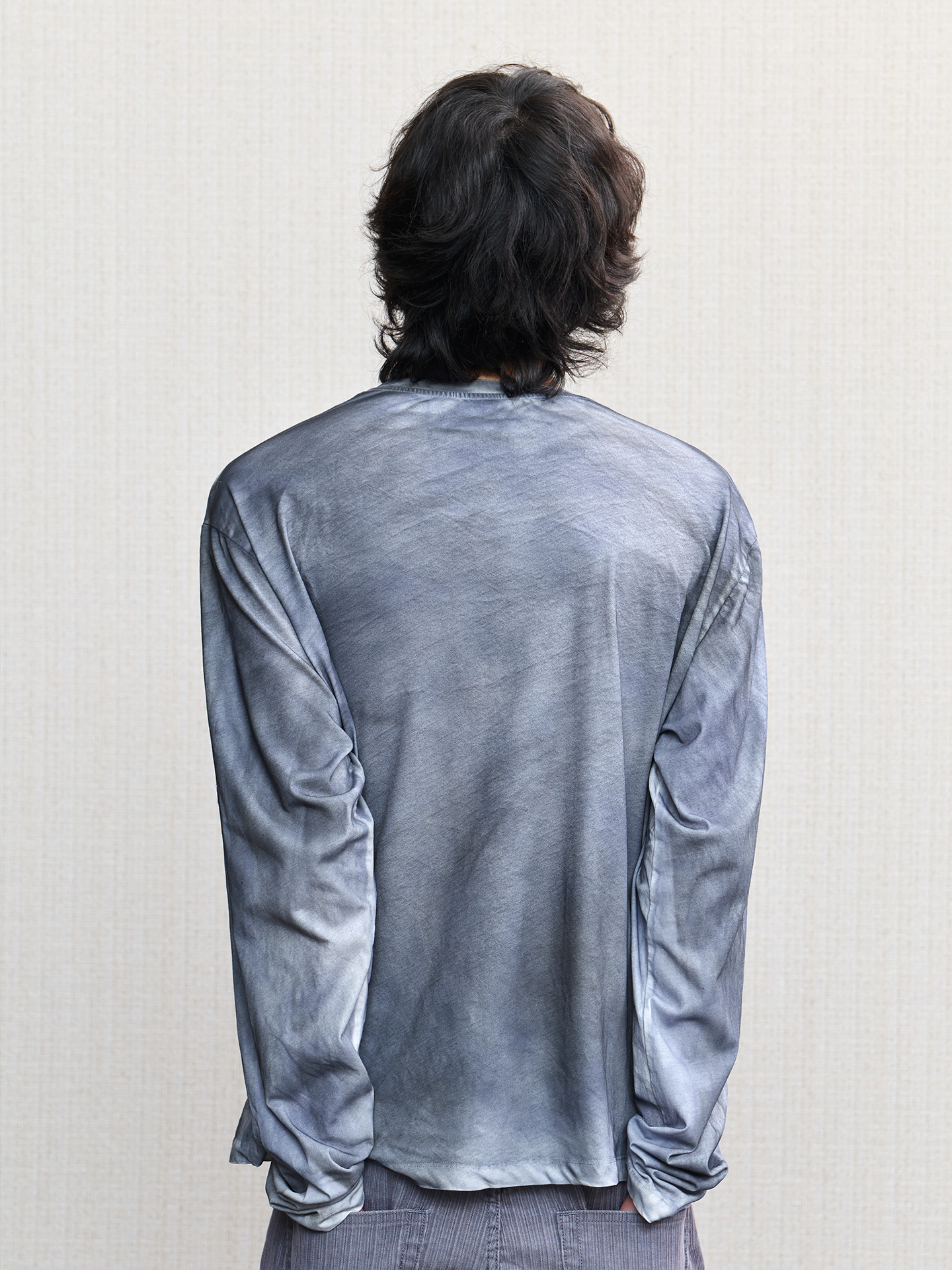 JCAESAR Oil‑stain dyed long‑sleeve shirt