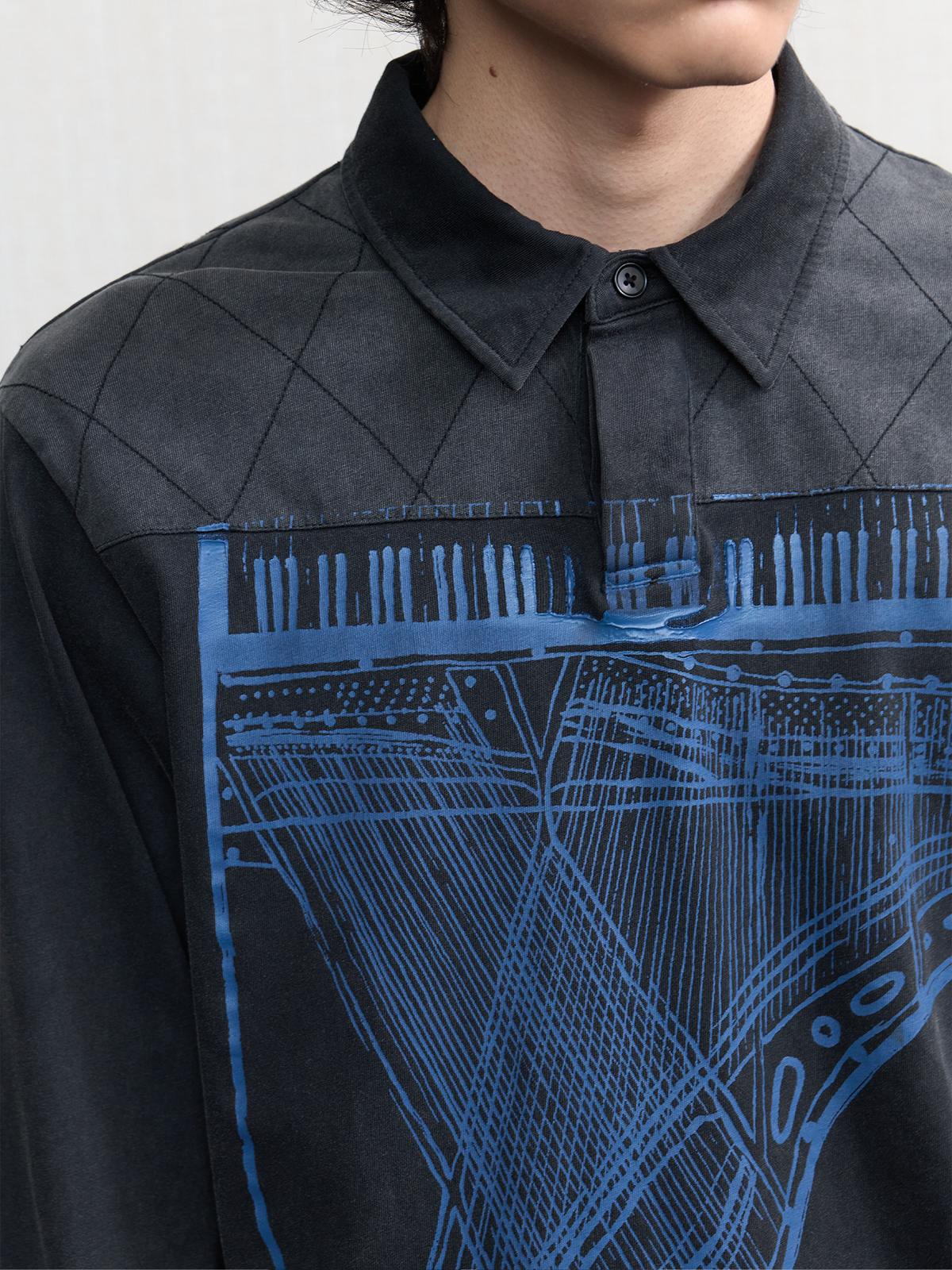 JCAESAR Reversed Piano Print Long-Sleeve Shirt
