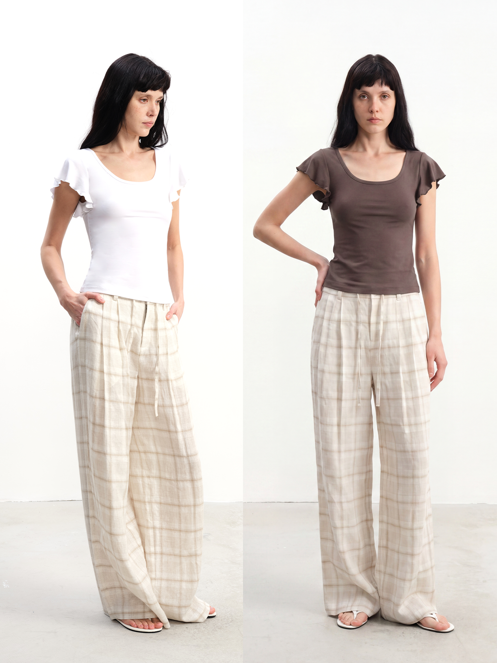 JCAESAR WOMEN Flutter-Sleeve U-Neck Tee - jcaesarclo