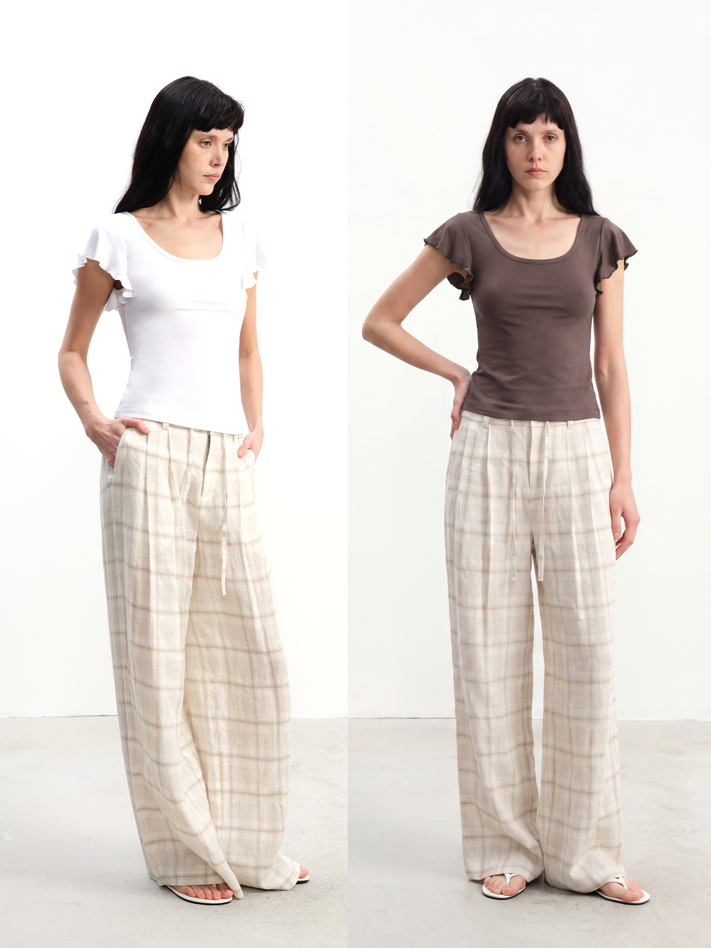 JCAESAR WOMEN Flutter-Sleeve U-Neck Tee - jcaesarclo