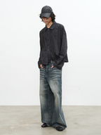 JCAESAR Blue-Gray Washed Denim Jeans - jcaesarclo