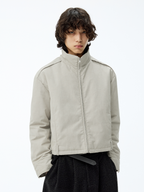 JCAESAR Detachable Washable Old Wool Collar Waist Loop Jacket - jcaesarclo
