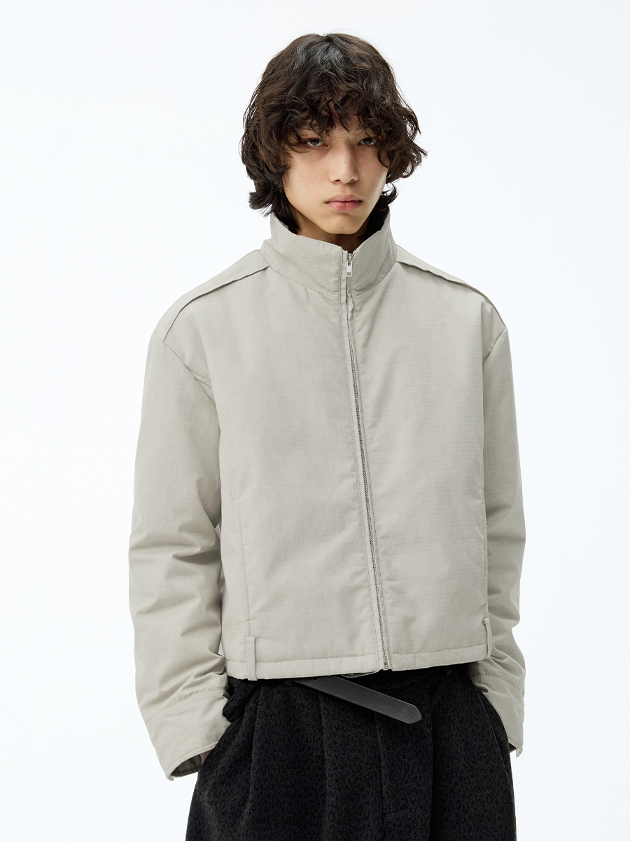 JCAESAR Detachable Washable Old Wool Collar Waist Loop Jacket - jcaesarclo