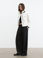 JCAESAR WOMEN Sharp‑shoulder contrast‑color jacket