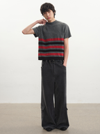 JCAESAR Washed Gray Trousers with Side Pockets - jcaesarclo