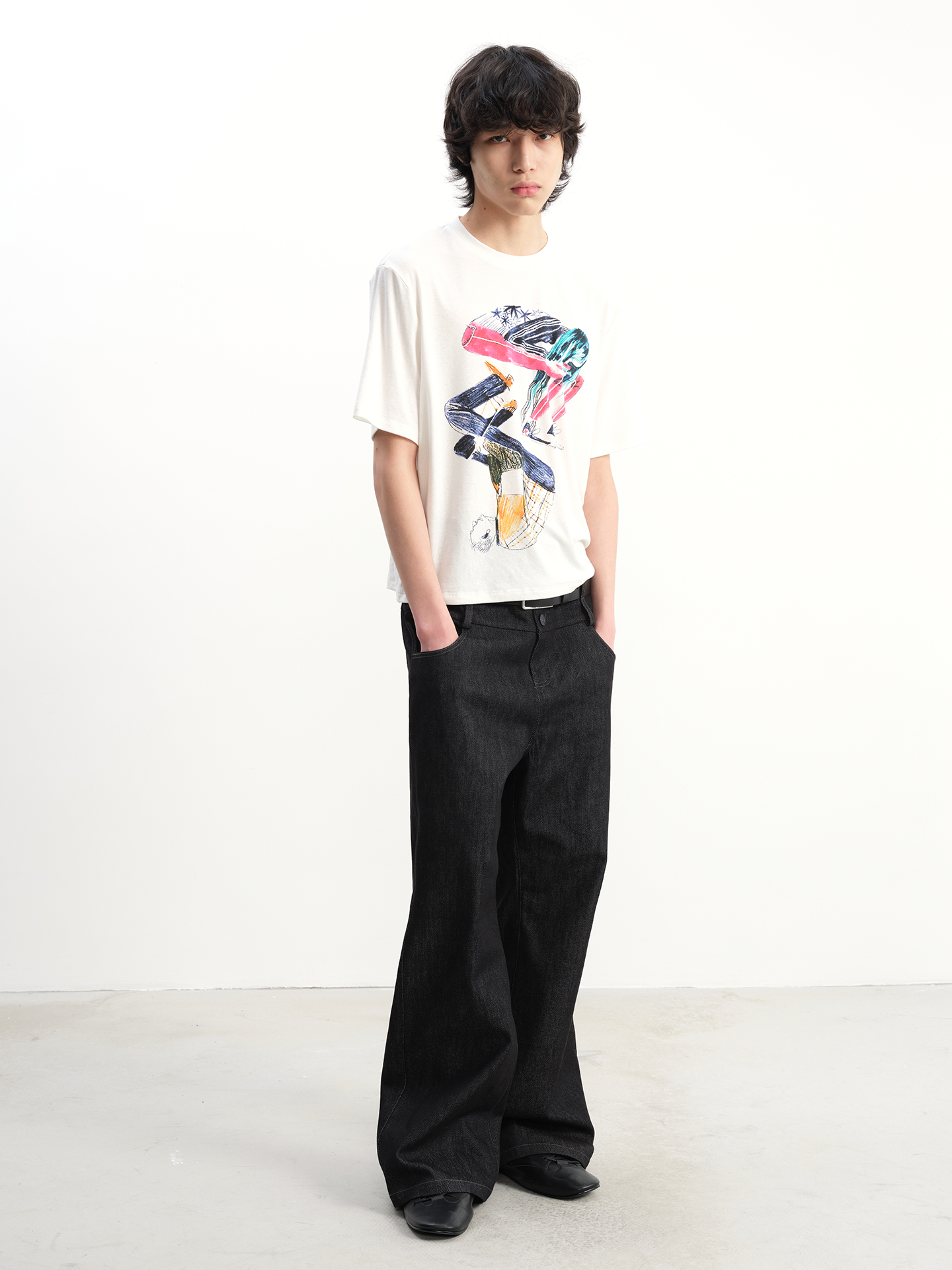 JCAESAR Tai Chi Squat Graphic Short‑Sleeve Tee
