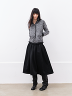 JCAESAR WOMEN High Neck Rolled Hem Mélange Sweater