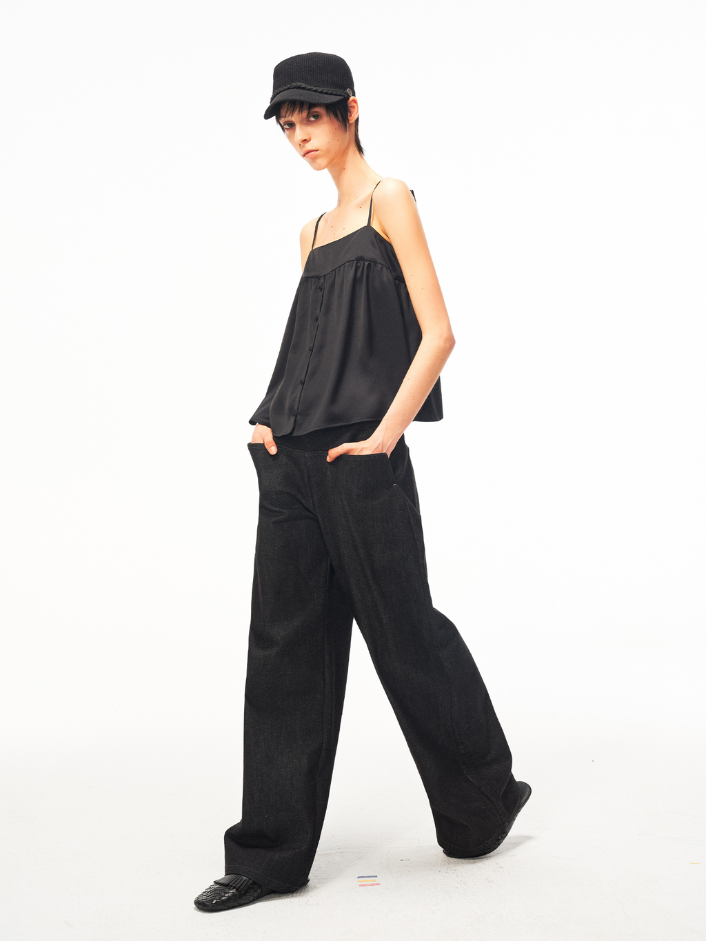 JCAESAR WOMEN Willow‑drape half‑placket cami