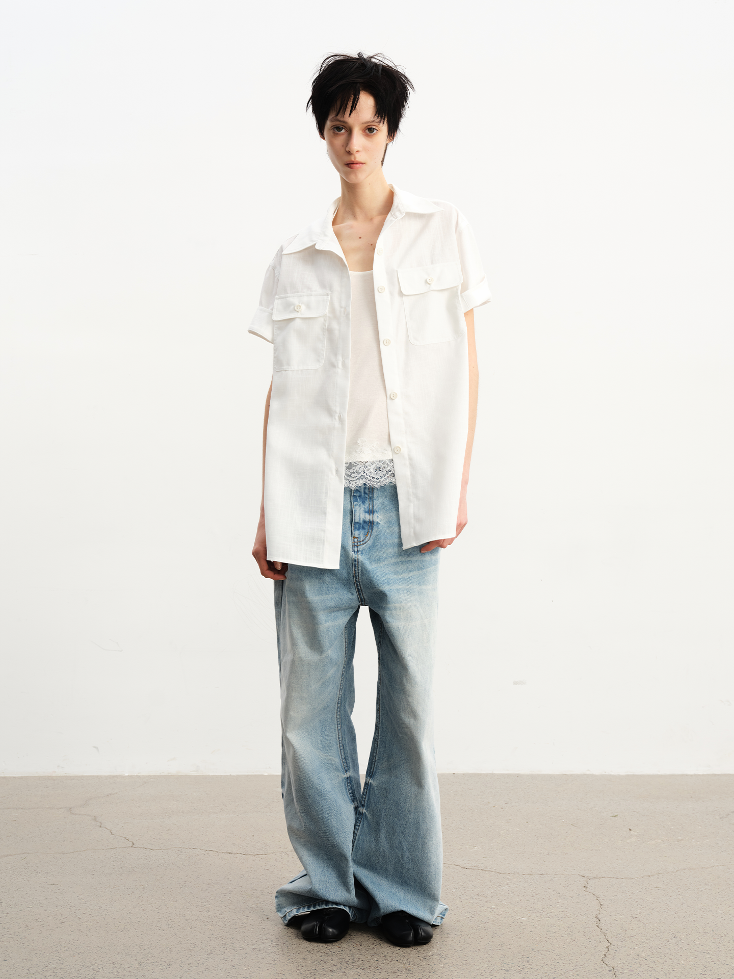 JCAESAR WOMEN  Safari-style short-sleeve shirt