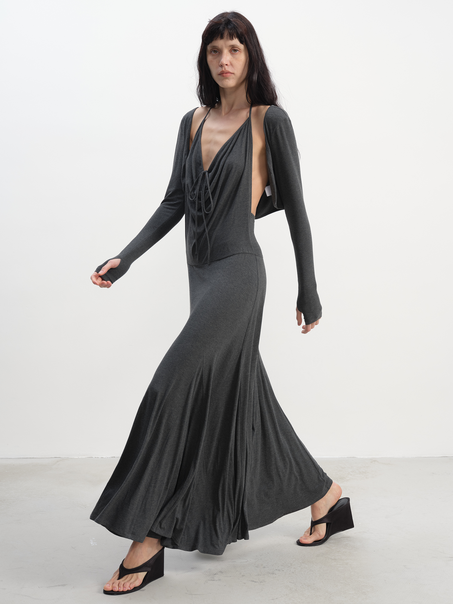 JCAESAR WOMEN Two‑Piece Draped‑Neck Sleeveless Dress - jcaesarclo