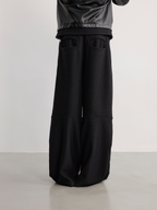 JCAESAR Wide leg pants with knee pads and woolen wool - jcaesarclo
