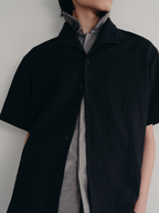 Jcaesar Seagull Collar Leaf Pattern Shirt - jcaesarclo