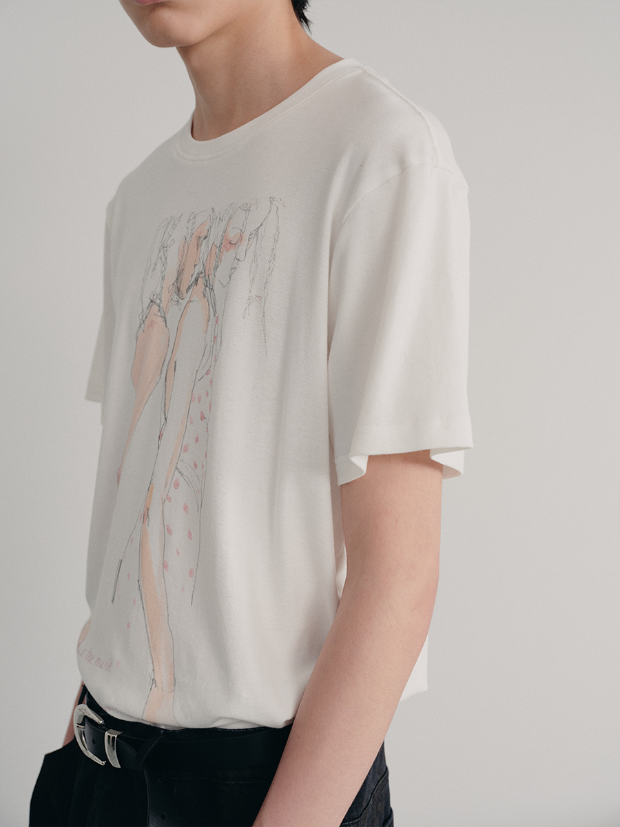 Jcaesar Gardenia Girls Wool Printed T-Shirt - jcaesarclo
