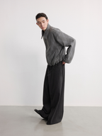 JCAESAR Grey Diamond-Shaped Drawstring Fleece Jacket - jcaesarclo