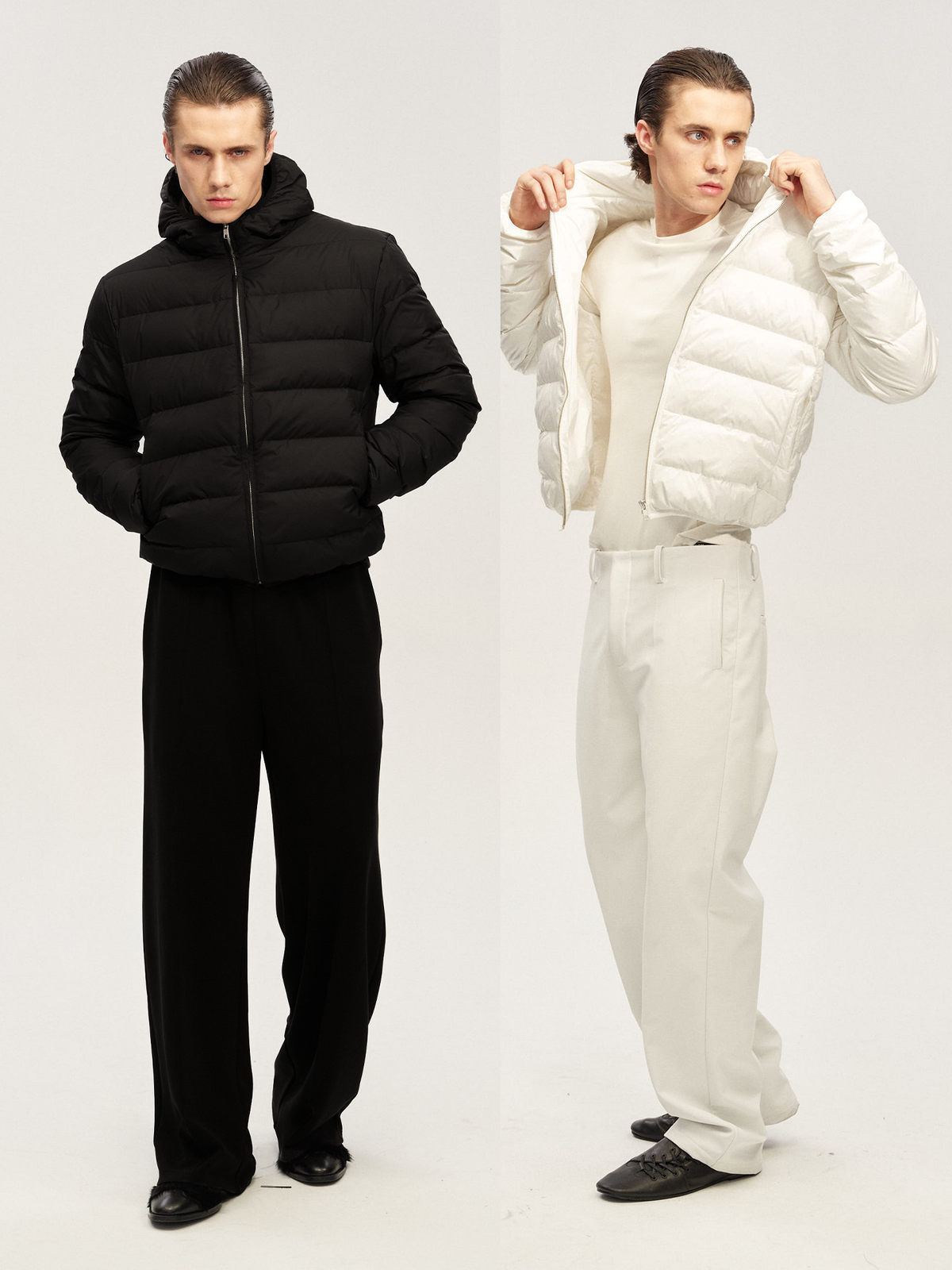 JCAESAR Essential Vertical Baffle Quilted Puffer Jacket