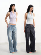 JCAESAR WOMEN Cross-Ruched Halter Tank Top - jcaesarclo