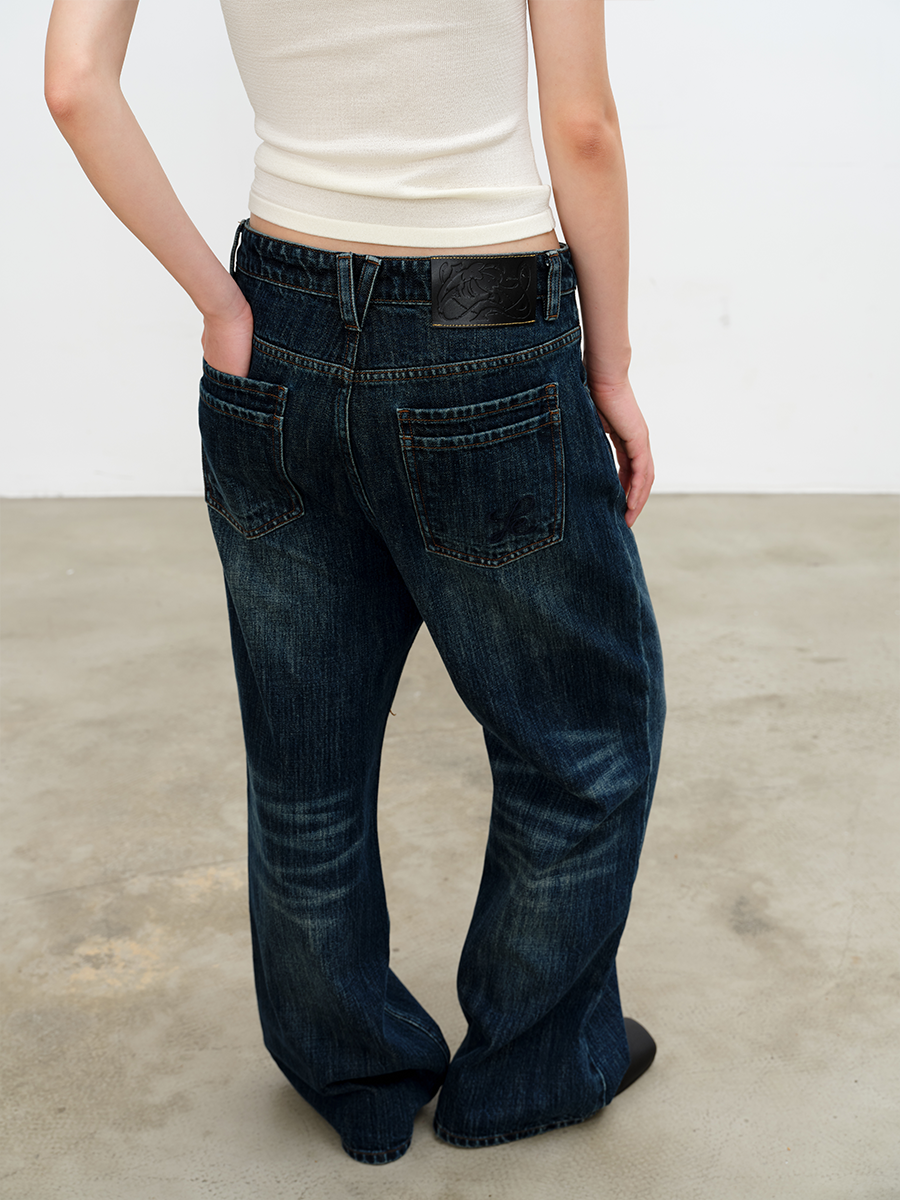 JCAESAR WOMEN Low-Crotch Blue Denim With Double Front Pockets - jcaesarclo