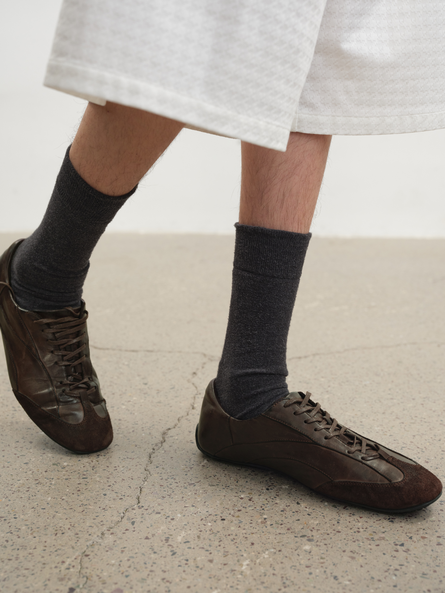 JCAESAR Washed Horse‑Leather Derby Sneakers - jcaesarclo