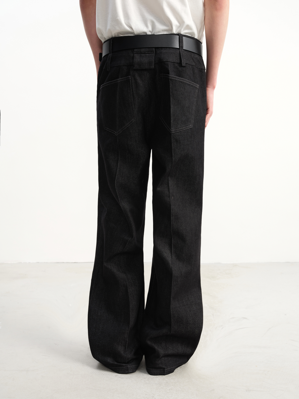 JCAESAR Double‑Waist Slight Flare Raw Denim Trousers - jcaesarclo