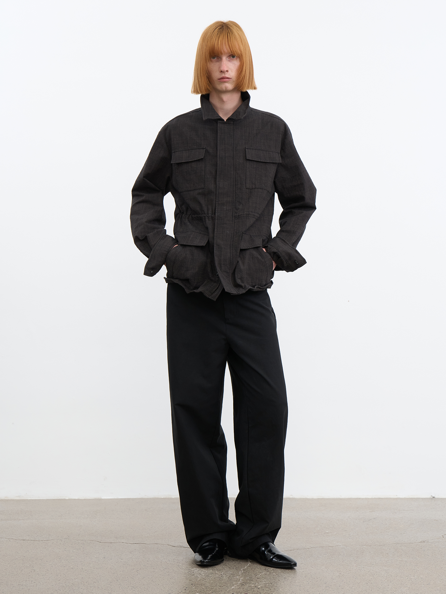 JCAESAR Side‑panel straight‑cut trousers